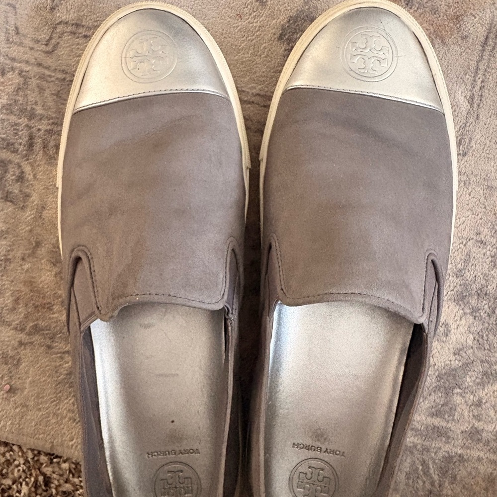 Tory Burch Gray and Silver Women's Sneakers